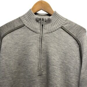 Smartwool Men's Size XL Gray 1/4 Zip Wool Knit Pullover Long Sleeve Sweater euc